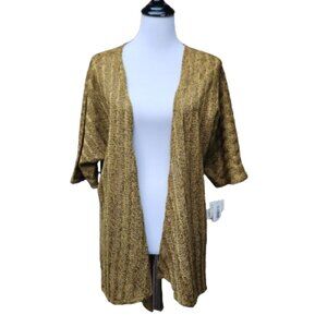 Lularoe Mustard Yellow Mixed Hi-Lo Cardigan Sweater NWT Lindsay Open Front